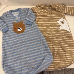Carter's Blue and Tan Bear Sleep Sacks